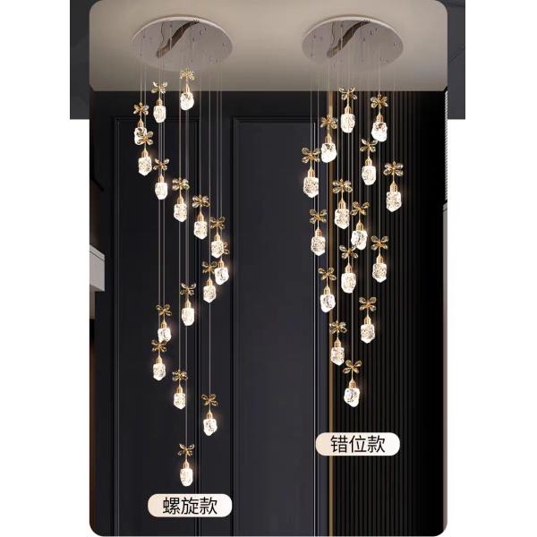 Snow Mountain Flower Shape Stair Lights For Loft Ceiling Staircase Branch Chandelier Lighting LED Pendant Lights Chandeliers