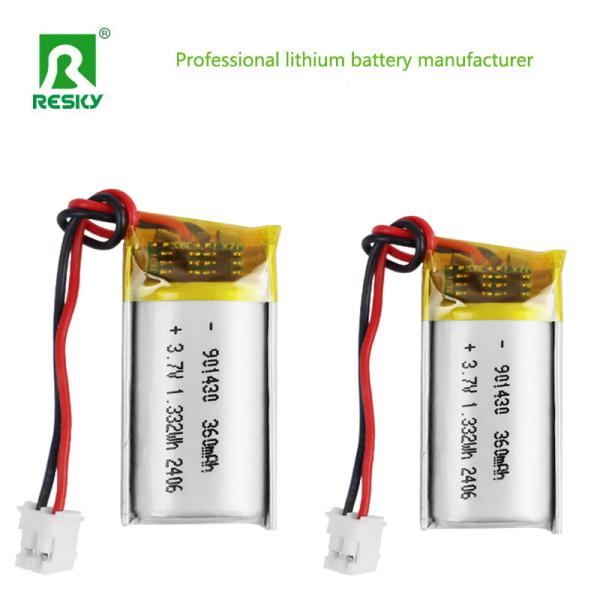 Celda de batería de polímero de litio 3.7V 901430 360mAh 1.33wh Paquete de batería de polímero de litio recargable