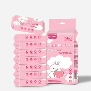 68pcs 14*15cm lingettes humides pour bébé sans parfum sans alcool sans lingettes