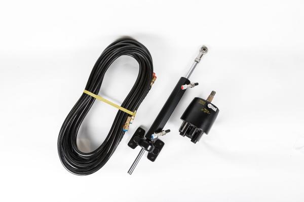 Winibo WQWJ Inboard Hydraulic Steering Kit With Helm Pump, Compact Cylinder, Tubing For Engines Up To 150hp