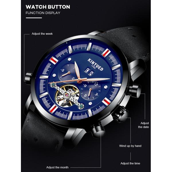 Fashionable Sports Minimalist Mechanical Watch Leather Wrist Watch