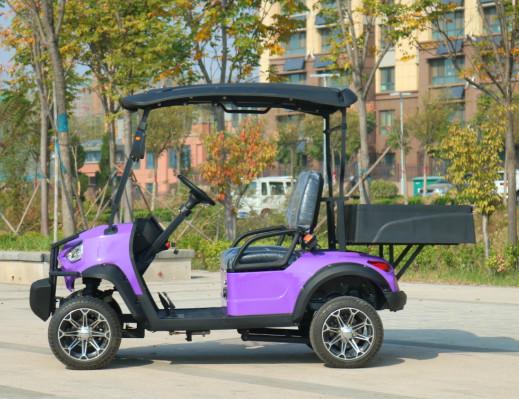 Caminhões de golfe equipados com pneus off-road e caixa de carga de liga de alumínio super capacidade de carga