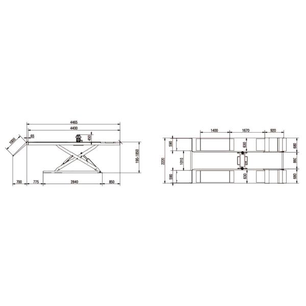шкив системы стоянки подъема автомобиля нагрузки 4000кг ультра тонкий Ссиссор подъем 70с - поднимаясь время 90с
