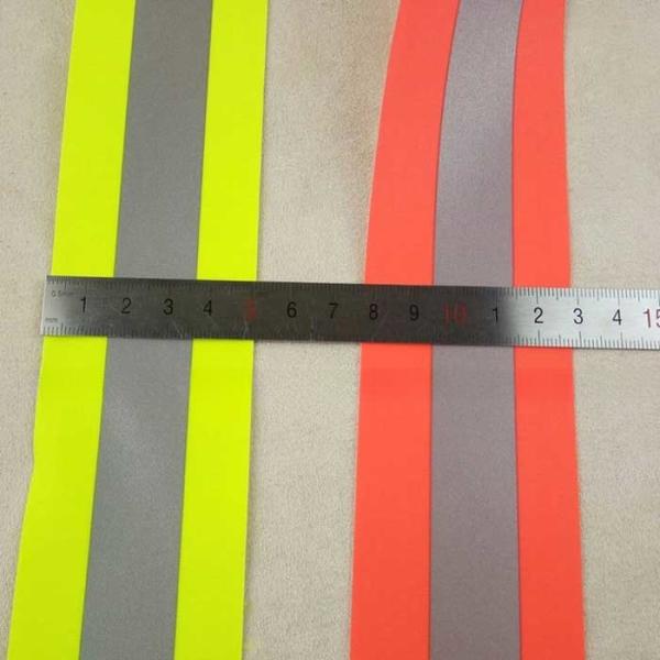 Reflective Tape with Silver Rim Permanent Sew On 2 Inch Fire Retardant Yellow 400 CPL