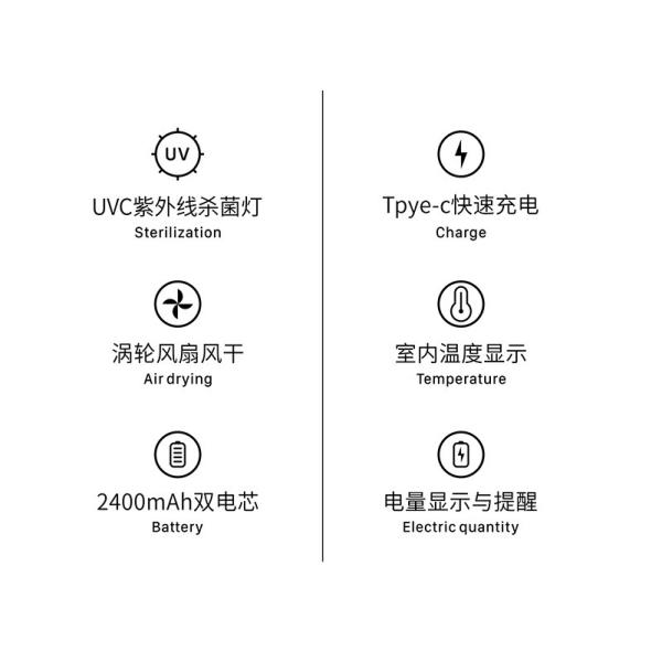 No Perforation DC5V 270nm UV Toothbrush Sterilizer Holder