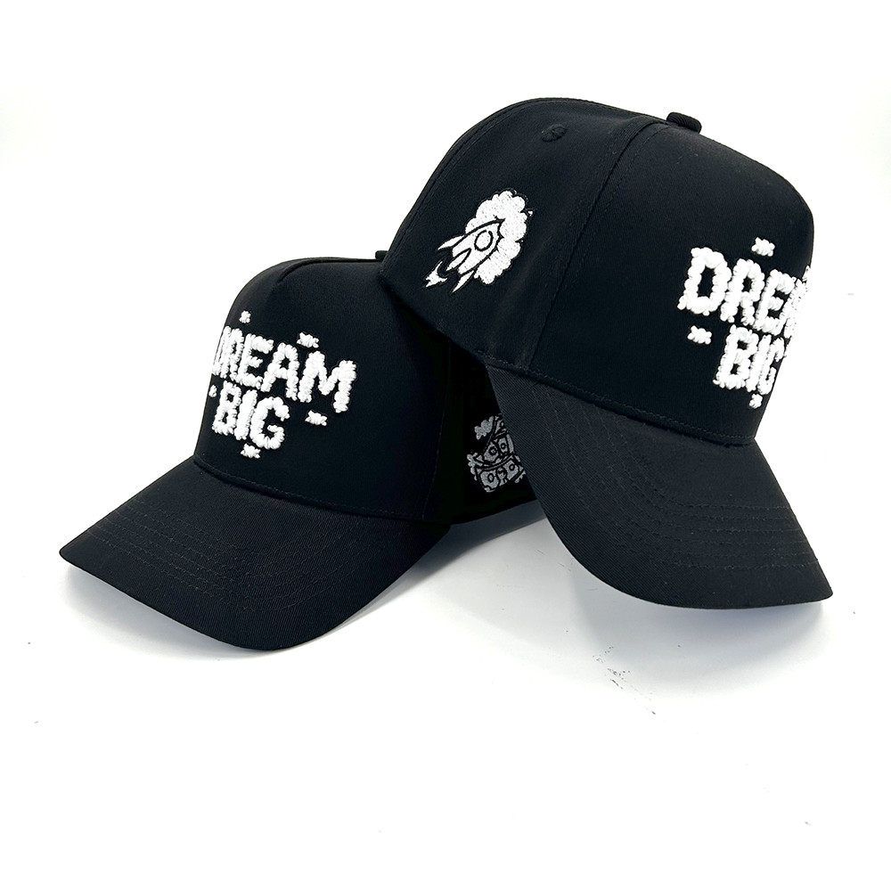 Custom A Frame 5 Panel Baseball Caps 100% Cotton 3D Embroidered Two Tone