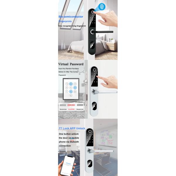 Cerradura de puerta inteligente de la huella dactilar de la entrada de WIFI para la puerta de aluminio