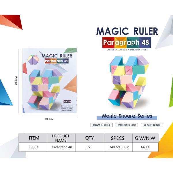 Customized ABS Macaron Magic Ruler Folding Puzzle Toys for Children's Development