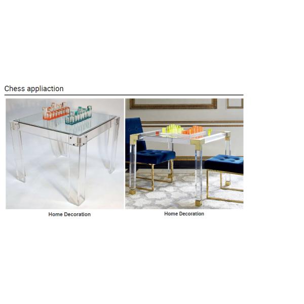 Wholesale Creative Black White Printing Clear Crystal Acrylic Chess Set