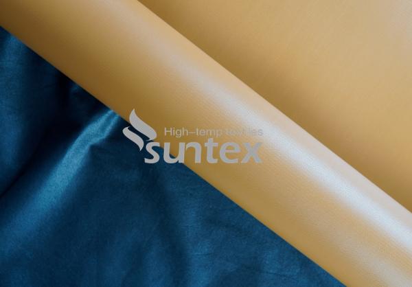 Tecido de fibra de vidro revestido de borracha de silicone para coberturas resistentes ao fogo cortinas de proteção contra fogo