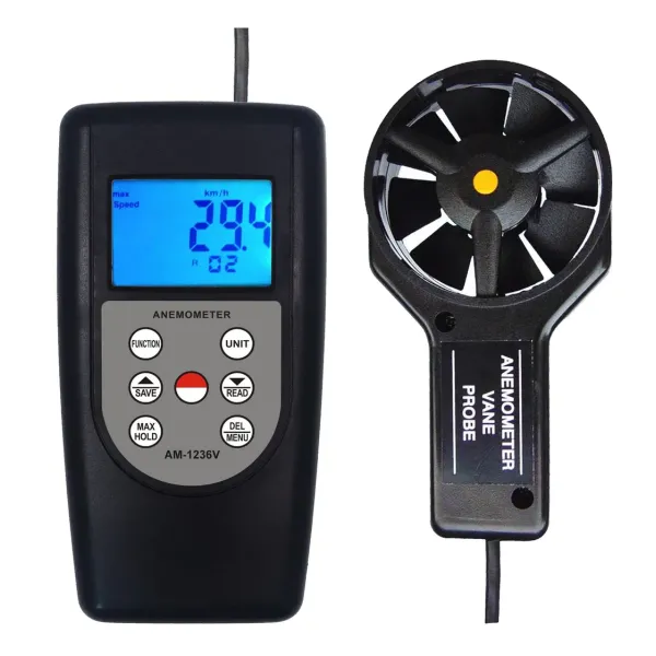 AM-1236V Multi Function Digital Anemometer RS-232 Data Output for Air Flow Measuring