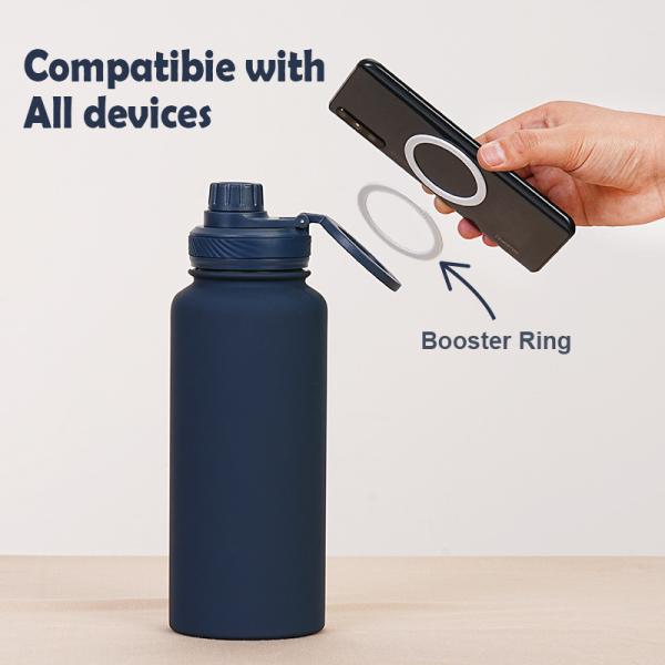 2024 Nova Taça de Isolamento Magnético Porta-Telefones Móveis Taça de Água Grande Capacidade 1L Boca Grande Wate Esporte de Aço Inoxidável