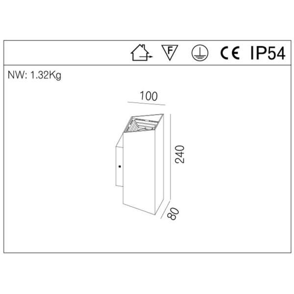 CE Europe Surface Mounted Outdoor LED Wall Lights 3 Years Warranty