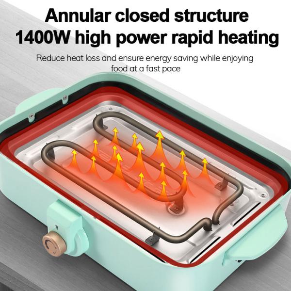 Household Electric Grills Griddles Skillets 220V Multifunctional Cooking Pot 1200W