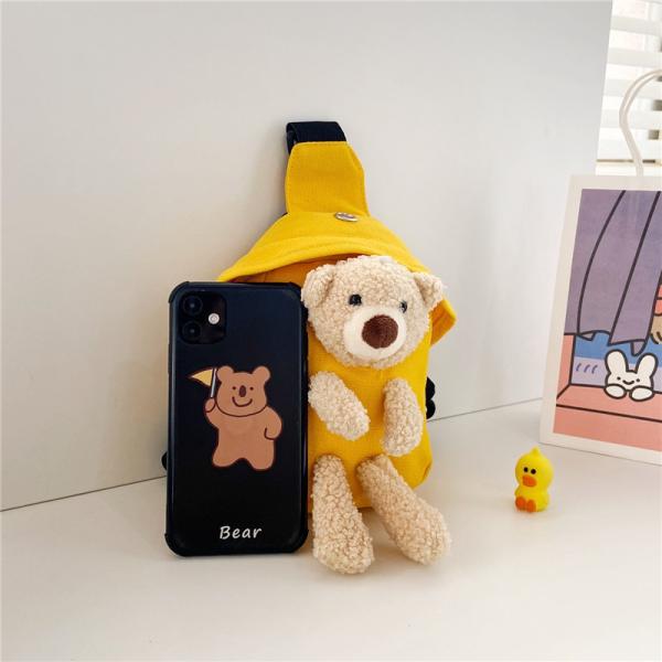 Mini Canvas Bag 2024 Cross-body Cute Bear Chest Bag for Boys and Girls Customized Color