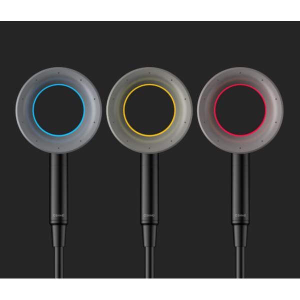Temperature Sensing High Pressure Led Shower Head Blackened Version Guarantee 1 YEAR