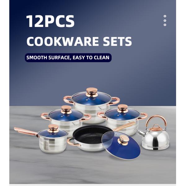 Не Cookware нержавеющей стали кухни ручки установил со стеклянной крышкой