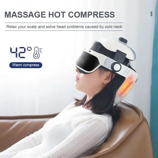 Home Use APP Control Intelligent Head Massager Head Eye Relax Built In Music Bluetooth