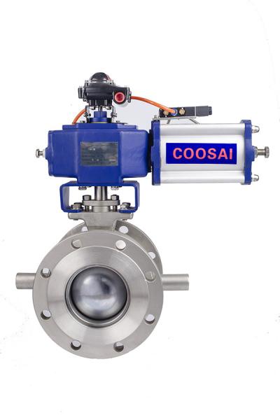 Cast Steel Segment Ball Valve with Flange Connection Stainless Steel Body Material