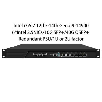 Zynshield 1U Rackmount Firewall B760 i7 13700 i9 14900 6 2.5G 40G QSFP+ Redundant Bypass