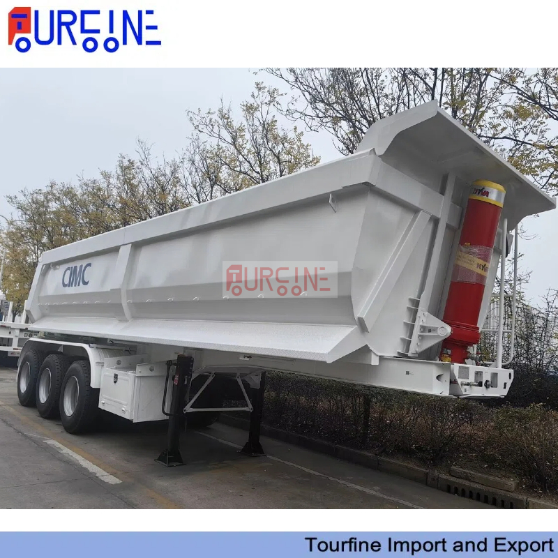 Reinforced Steel Heavy Duty Dump Trailers 3 Axle 60 Ton Payload For Mining Operations