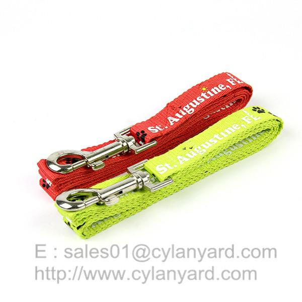 Polyester dog lead dog leash, personalized printed polyester ribbon dog leash 1 x 6L
