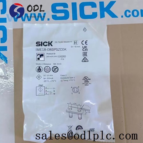 IME18-08BPSZC0K Sick PLC Proximity Sensor, Inductive, 6.48mm Range, M18 x 1, PNP, NO, M12 Switching frequency 1,000 Hz
