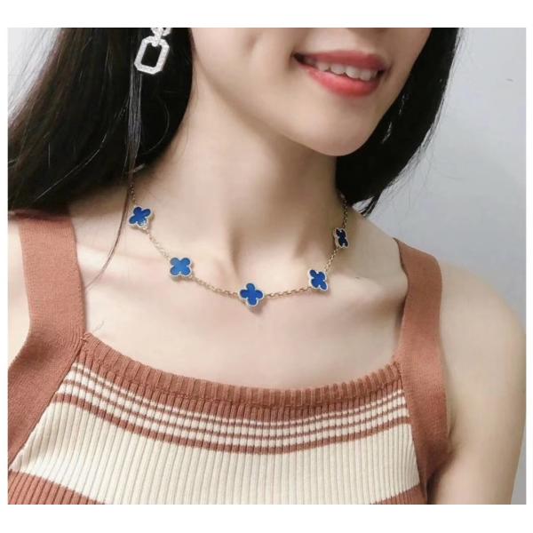 Fantastic  Van Cleef & Arpels 18k Gold Vintage Alhambra Necklace 10 Motifs