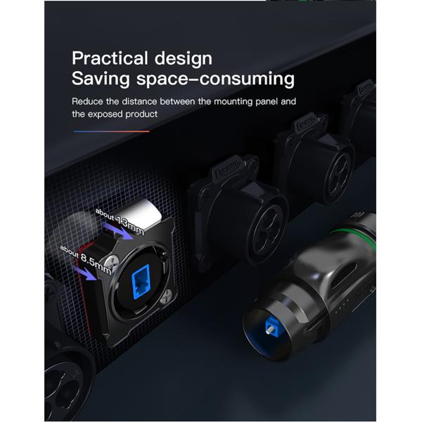 CNLINKO BD24 Plastic Industrial Waterproof Cable Panel Mount Connector