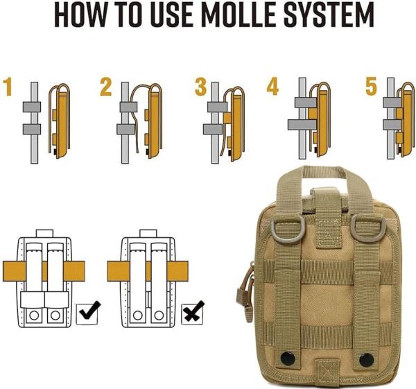 1000D Molle Ifak Pouch Rip Away, Tactical Tear Away Medical Pouch Empty, Military First Aid Pouch Bag Only for Camping