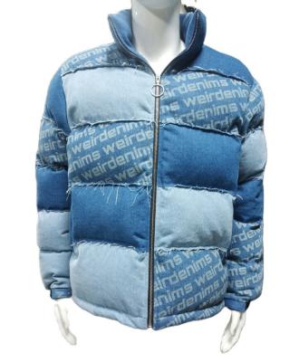 Mode Nouveau design Puffer d'hiver Hommes plus taille Vestes chaudes rembourrage en gros Bubble Bomber Denim Jean Jacket