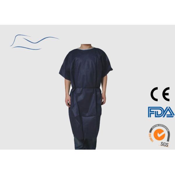 Black Color Disposable Patient Gowns Neck / Waist Ties Style 120 * 140CM