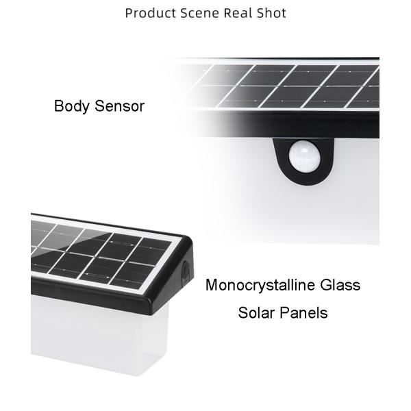 Waterproof Solar Wall Light Outdoor LED Motion Sensor Decor Lamp for Garden Wall Mount