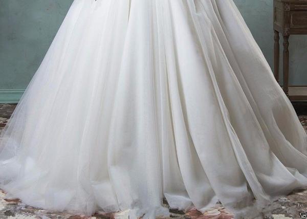 Fashion Long Sleeve Lace Wedding Dress Off Shoulder Backless Organza Sweep Train