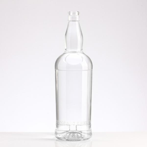 Garrafa de vidro clara de 750 ml para Vodka personalizável Whisky Satisfaz suas necessidades de bebida