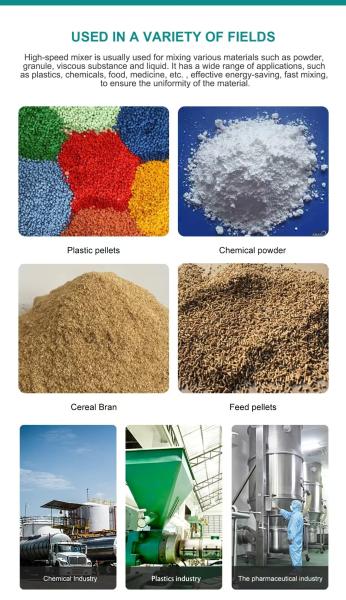 Mezclador de alta velocidad de acero inoxidable 100-2000 kg/h para materias primas de plástico