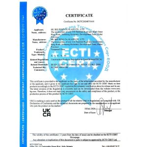 Hubei Fengfa Glass Co., Ltd Certifications