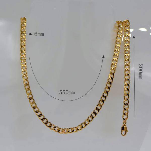 Korean Fishbone chain New Trendy Suitable for men and women Jewelry 18K Real Gold Plated