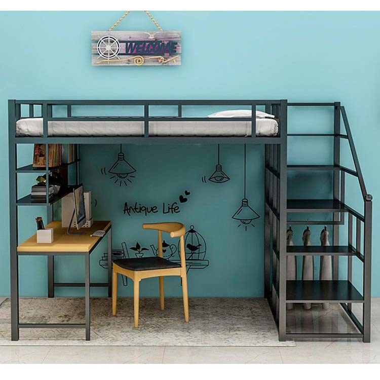 Student Dormitory Bunk Bed with Desk and Storage