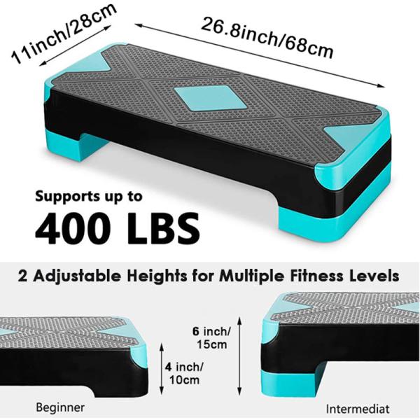 16cm Heavy Duty Fitness Equipment Aerobic Step Deck Adjustable Riser Slipproof