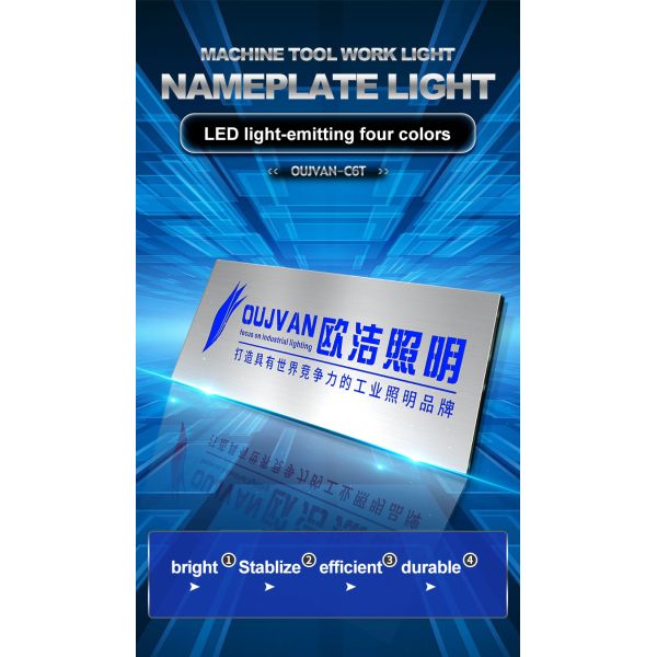 Plaque signalétique de machine en acier inoxydable PMMA 4 couleurs, avertissement, DC 24V, 40000 heures