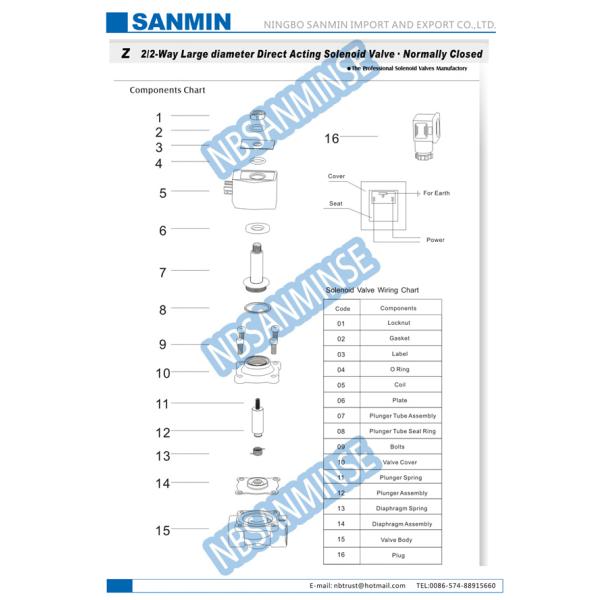 Клапаны соленоида нержавеющей стали З4 для воды направляют действующий клапан соленоида