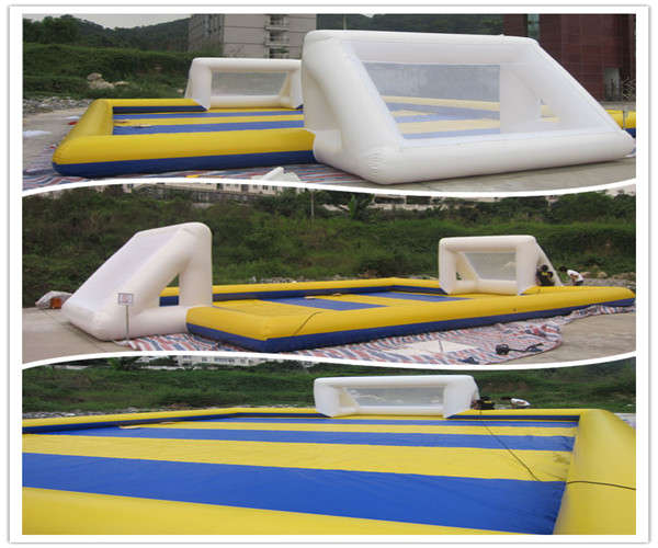 Waterproof 0.6mm PVC Inflatable Sports Field , Inflatable Football Pitch