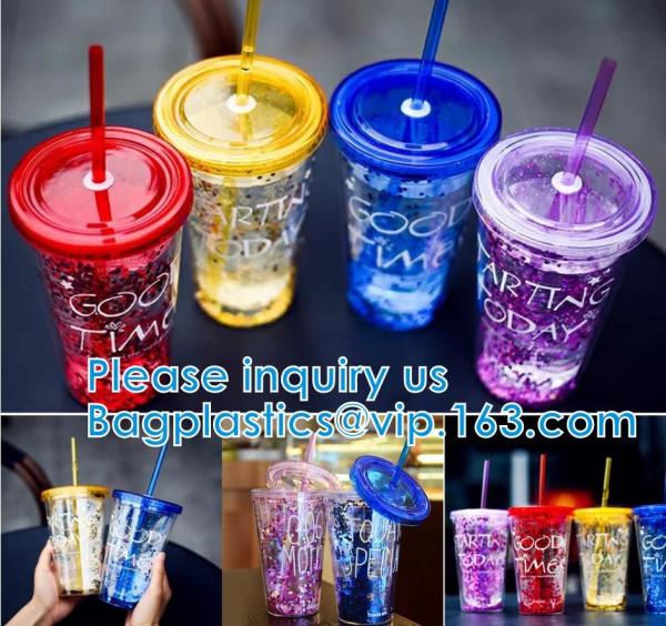 Sequin Double Layer Water Bottle Glitter Cup Heat Cold Insulation Party Home Wedding Thanksgiving Birthday Toasting