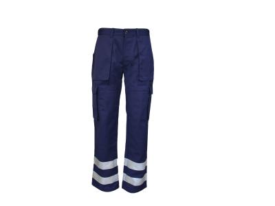 275GSM Navy Blue Work Pants Workwear With Bellow Pockets And Hook & Loop