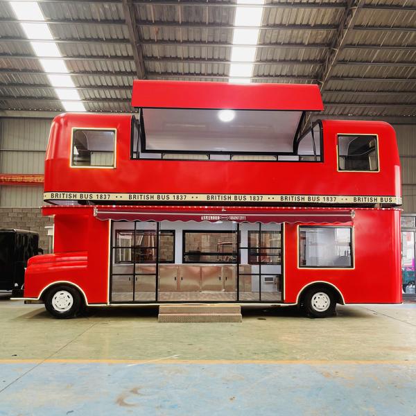 Double Floor Food Truck Trailer Red Concession Food Trailer