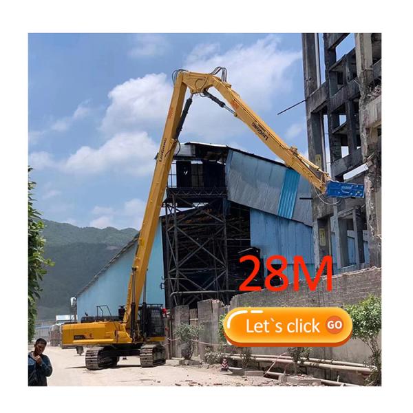 Long Boom Arm Excavator For Demolition Work With 22T Bucket Cylinder And Breaker