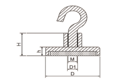 Сильный декоративный неодимовый крючок магнит тяжелой промышленности