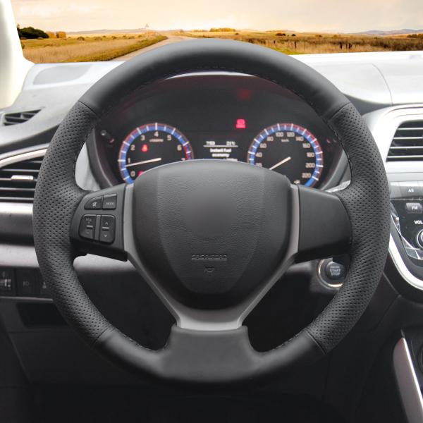 Suzuki CELERIO S-CROSS SX4 2013 2014 3-Spoke Wheel Black Leather Steering Wheel Cover