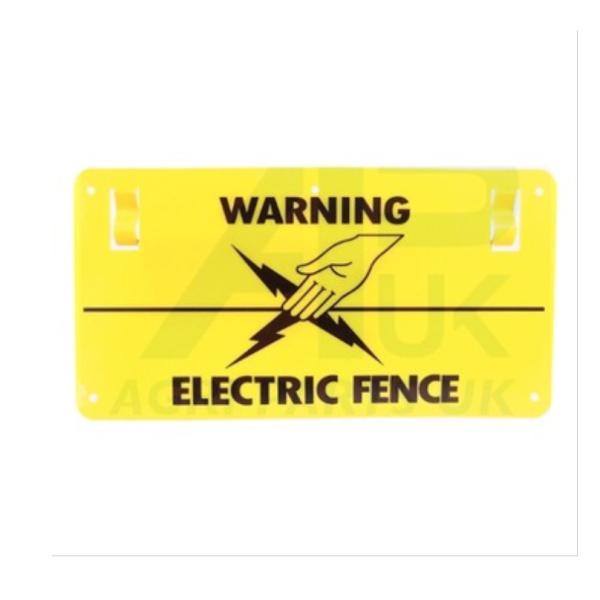 Width 130mm Fence Accessories Yellow Plastic Farm Security Warning Sign
